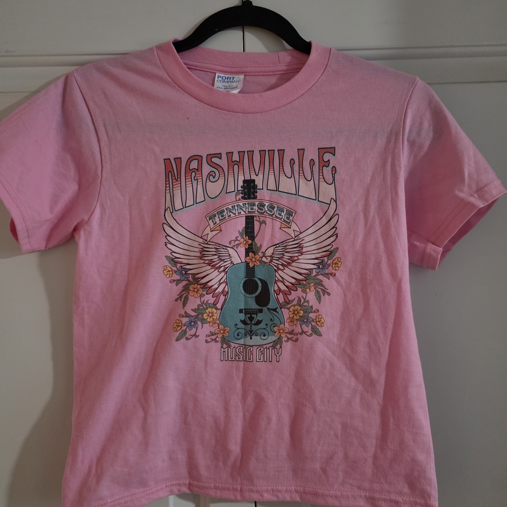 Port Authority Pink Nashville Kids Tee